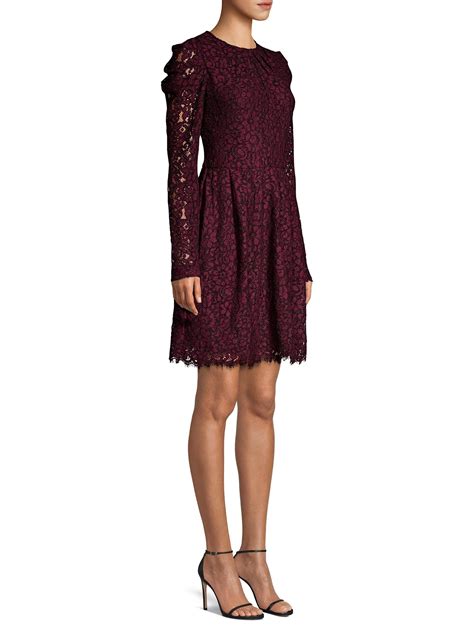 michael kors long sleeve fringe dress|Michael Kors lace dress.